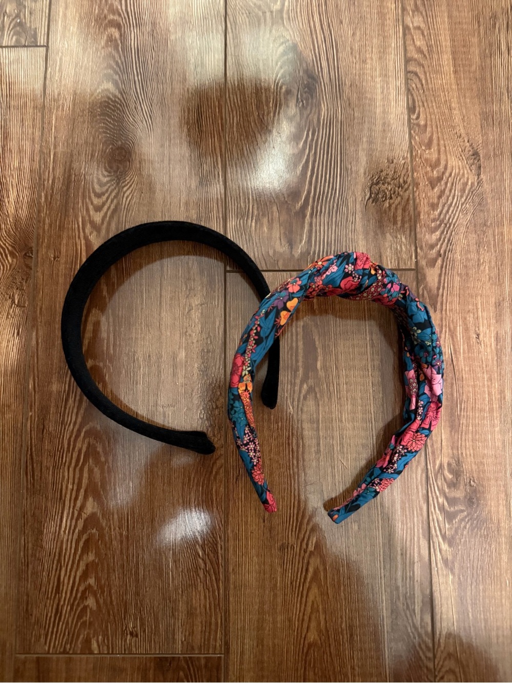 J.Crew fabric knot headband + Ardene black velvet headband